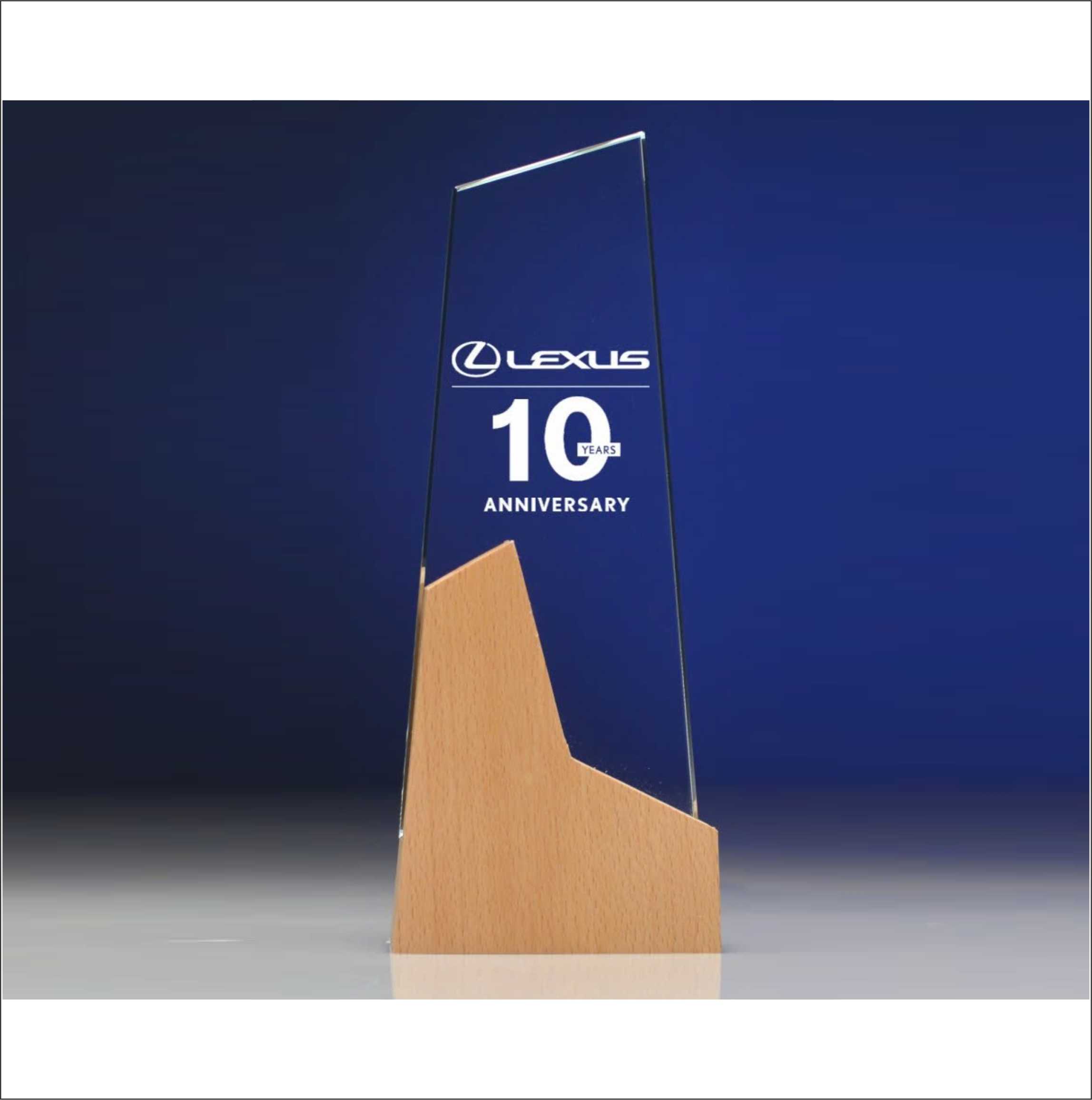 Cúp Gỗ Pha lê HCM